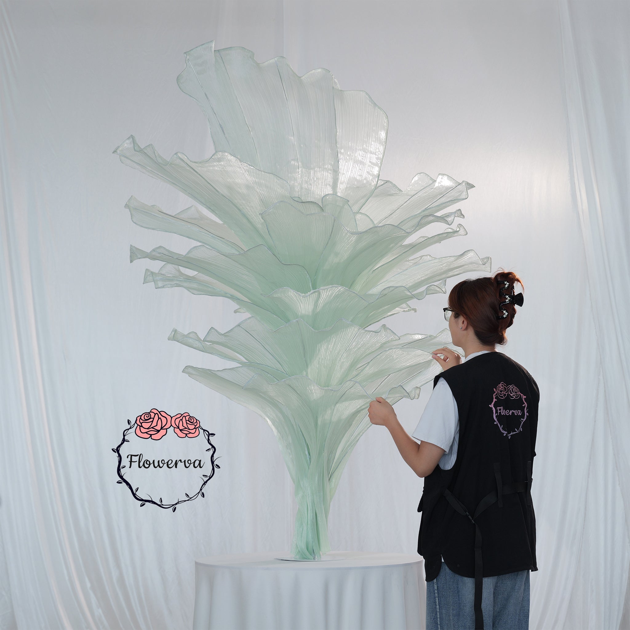Flowerva Table Flower Wedding Decoration Light Green 180cm