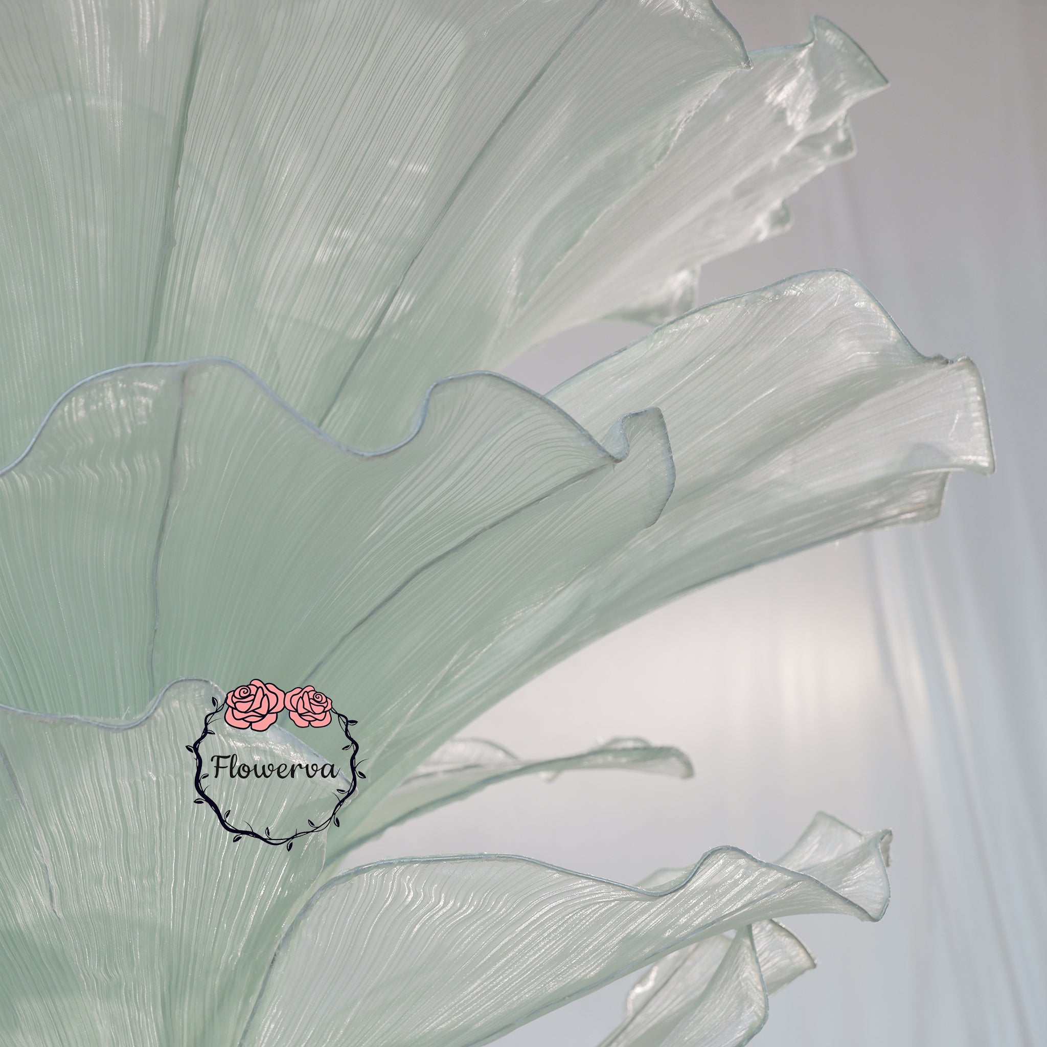 Flowerva Light Green Table Flower Wedding Decoration (With Base)