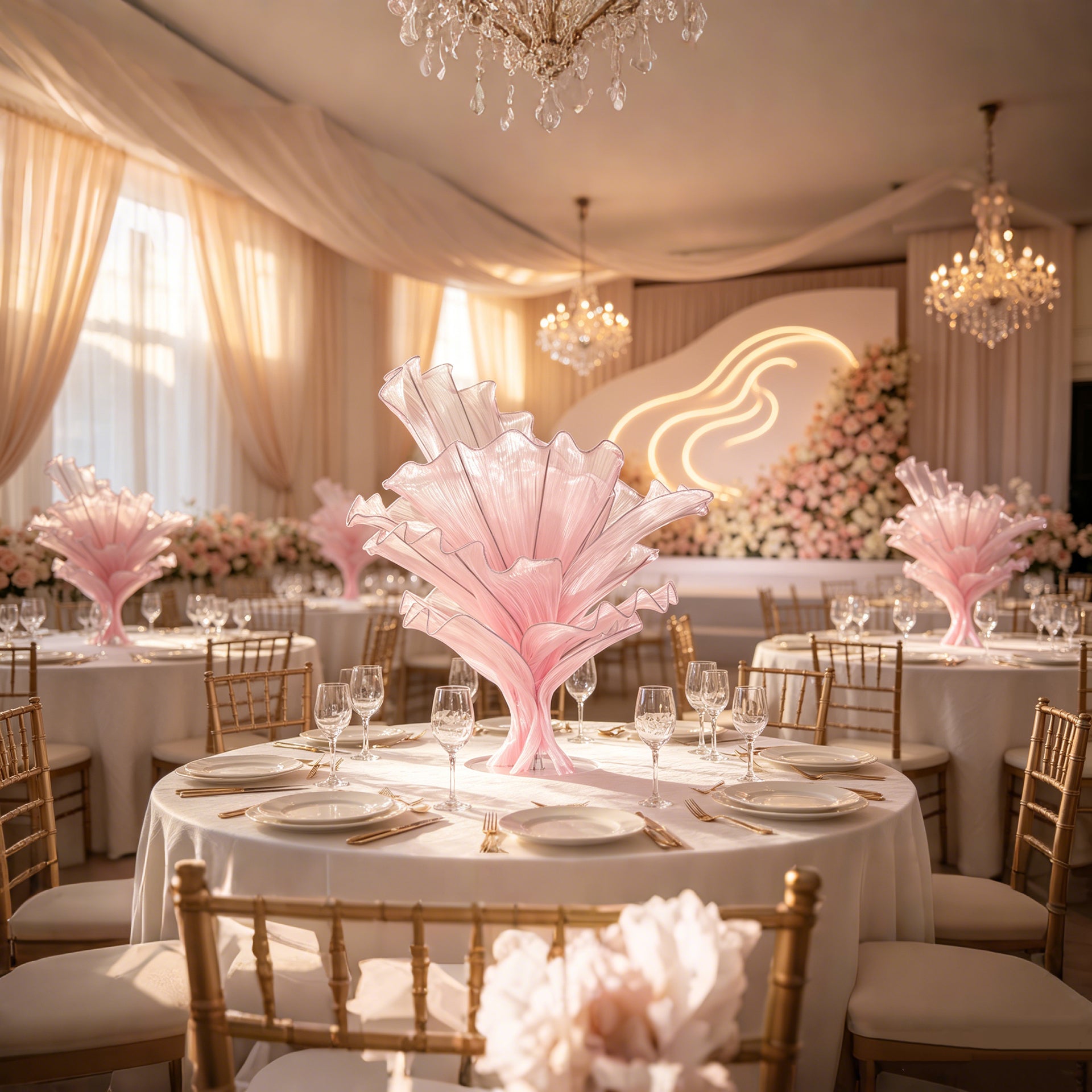 Flowerva Height Fabric Table Flower Wedding Decor(Without Flowers)