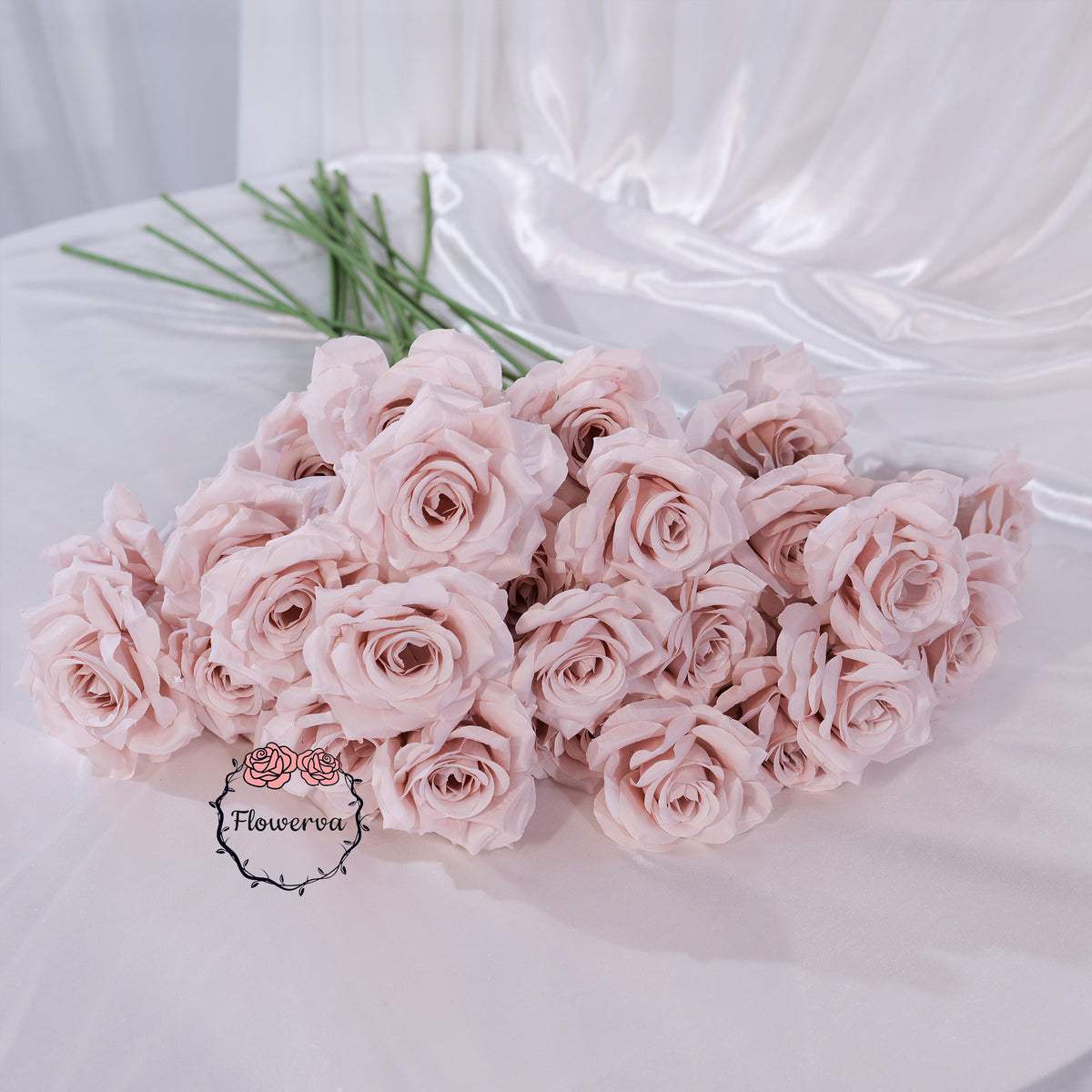 Flowerva Luxury Artificial Fabric Roses Wedding & Event Decor