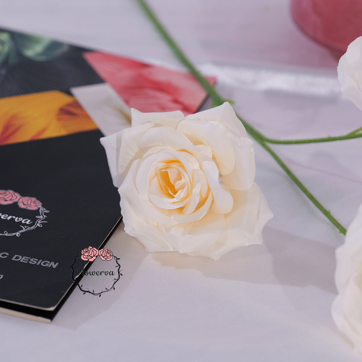 Flowerva Luxury Artificial Fabric Roses Wedding & Event Decor