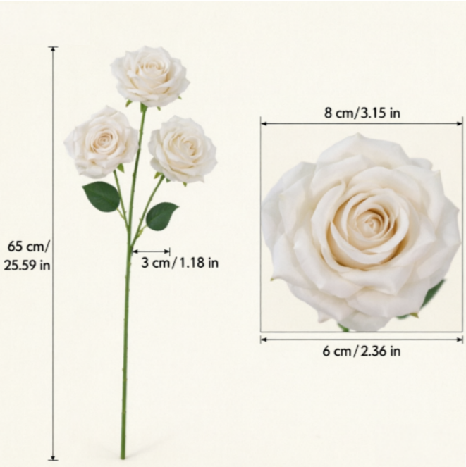 Flowerva Luxury Artificial Fabric Roses Wedding & Event Decor