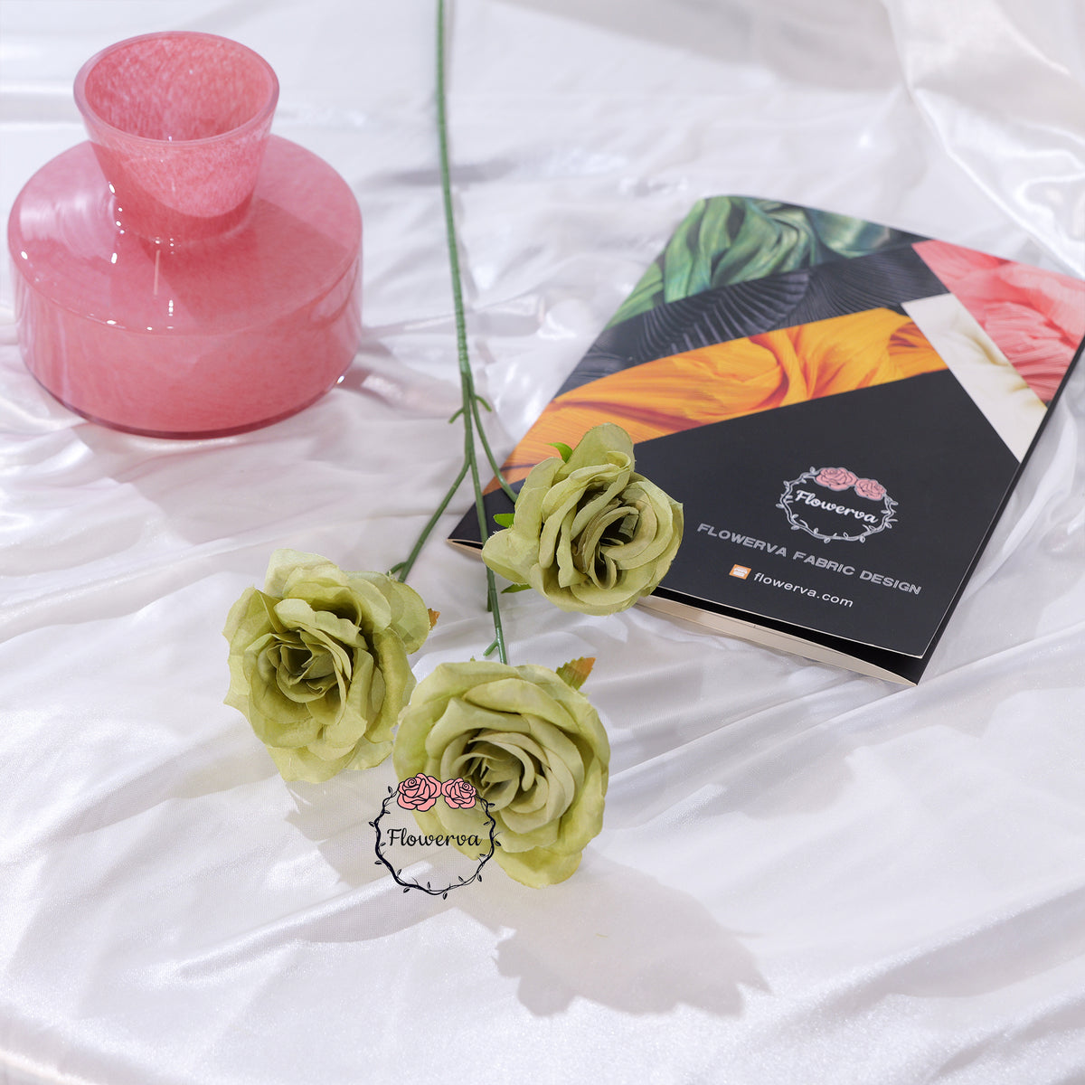 Flowerva Luxury Artificial Fabric Roses Wedding & Event Decor