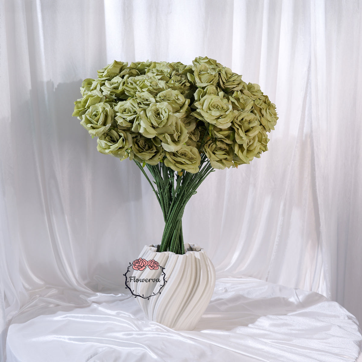 Flowerva Luxury Artificial Fabric Roses Wedding & Event Decor