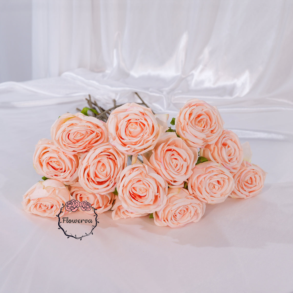Flowerva Luxury Artificial Fabric Roses Wedding & Event Decor