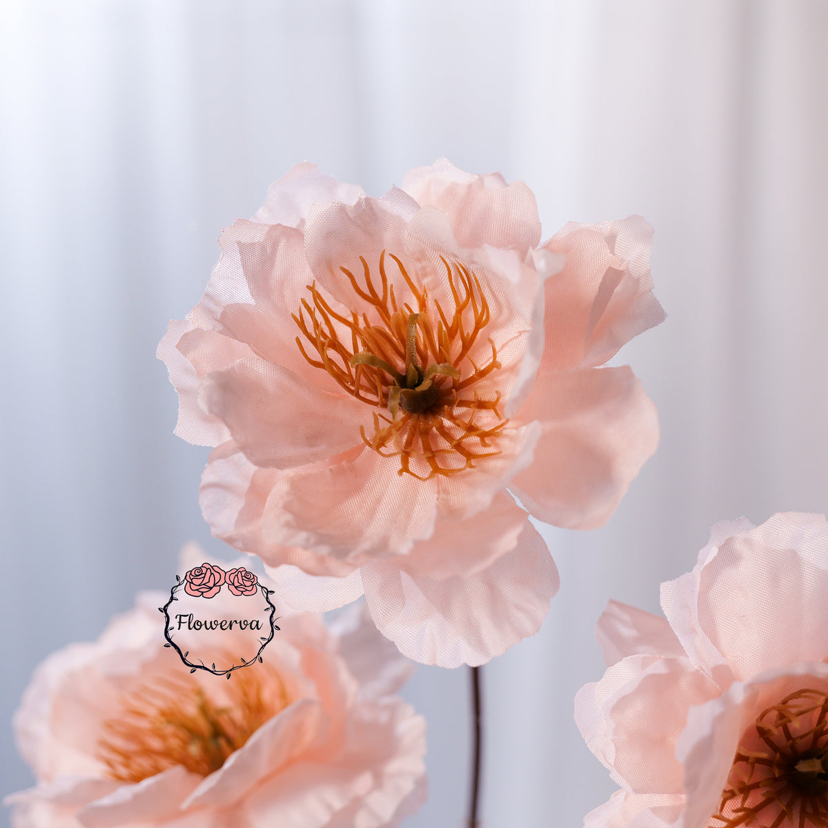 Flowerva Luxury Artificial Fabric Poppy Wedding & Event Decor