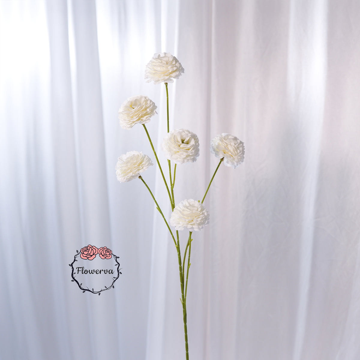 Flowerva Luxury Artificial Fabric Ranunculus Wedding & Event Decor