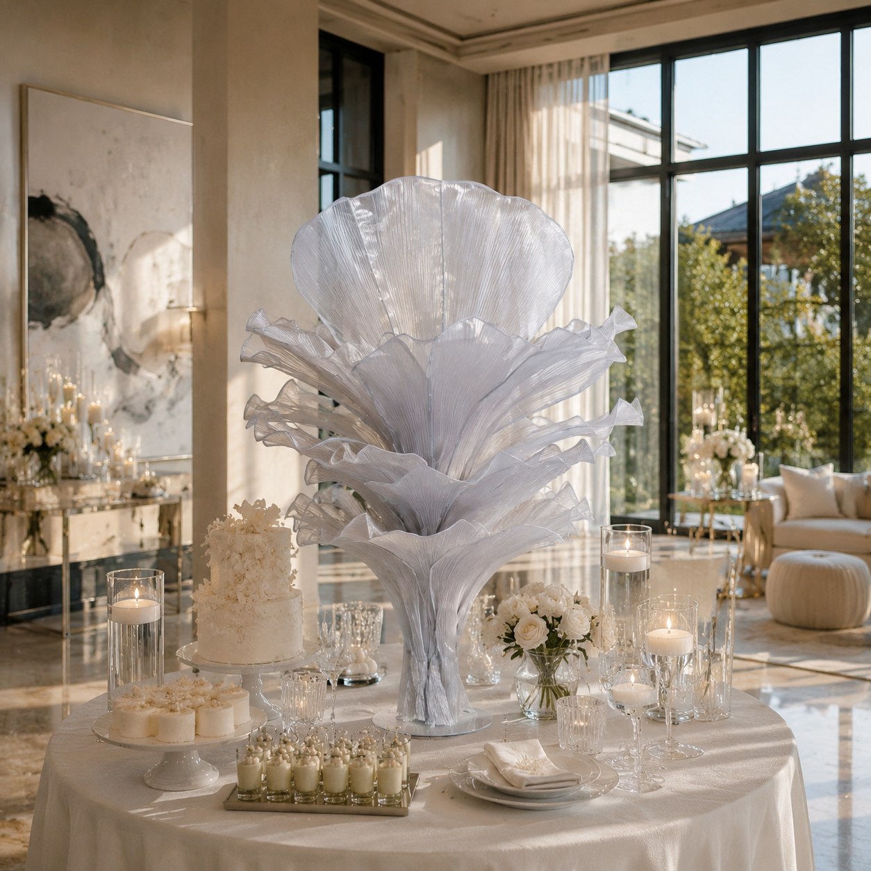 Flowerva''Morning Mist in the Mountains'' Grey Wedding Table Flower Decoration