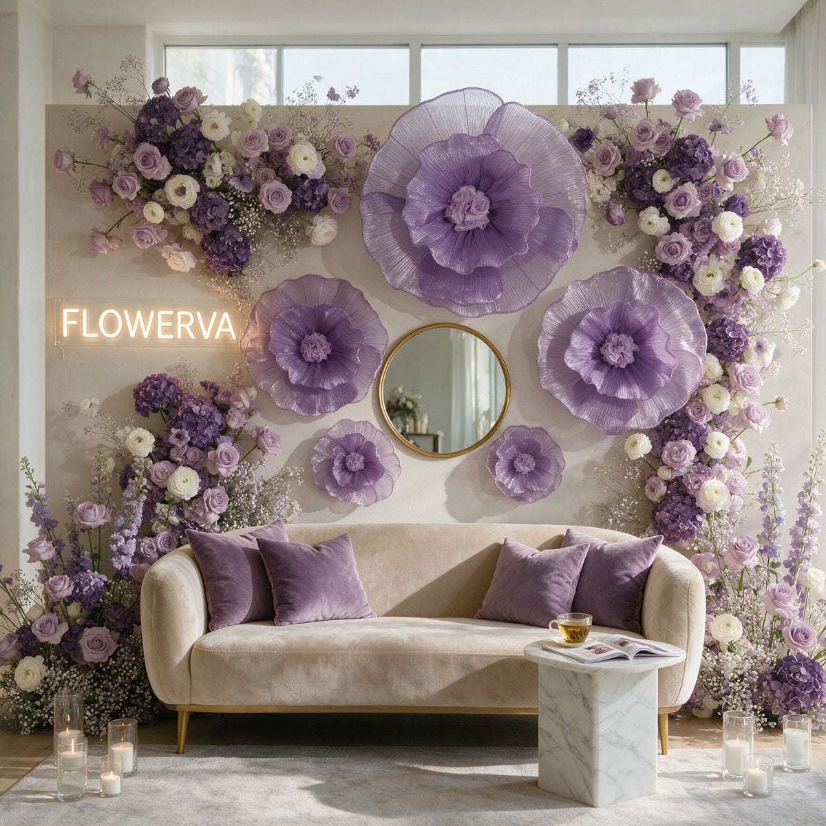 Flowerva Pearl Purple Contour Premium Decor