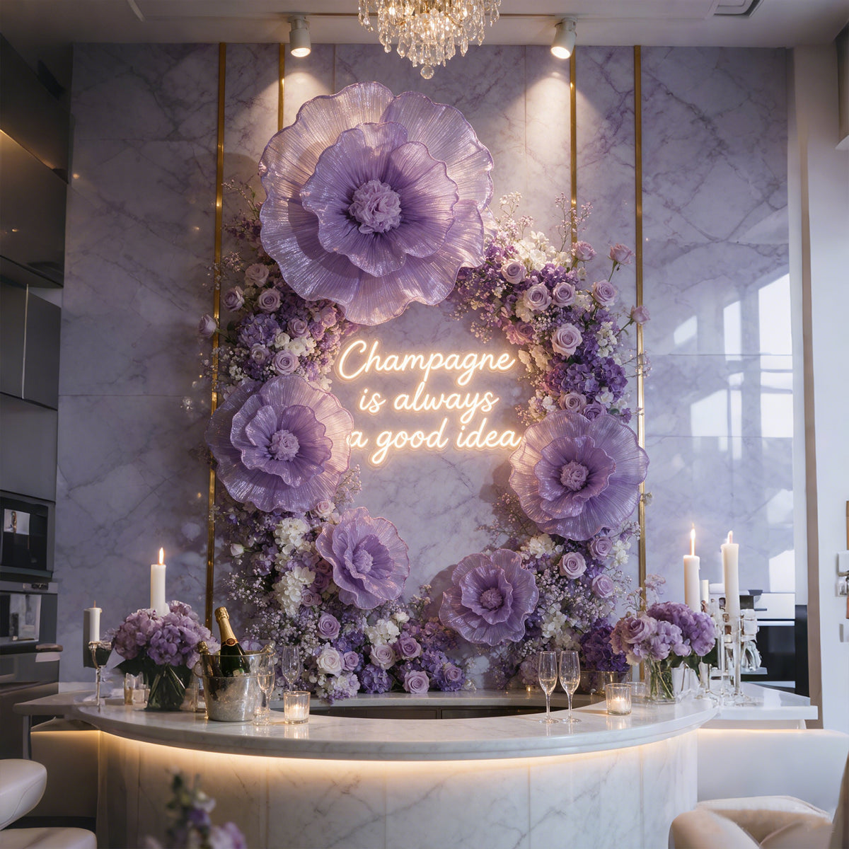 Flowerva Pearl Purple Contour Premium Decor