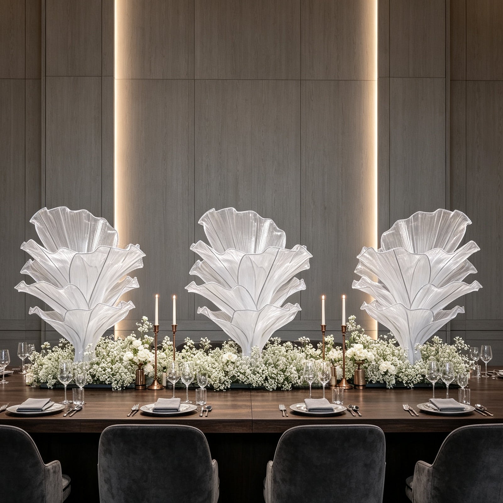 Flowerva Pure White Artistic Wedding Table Decorations