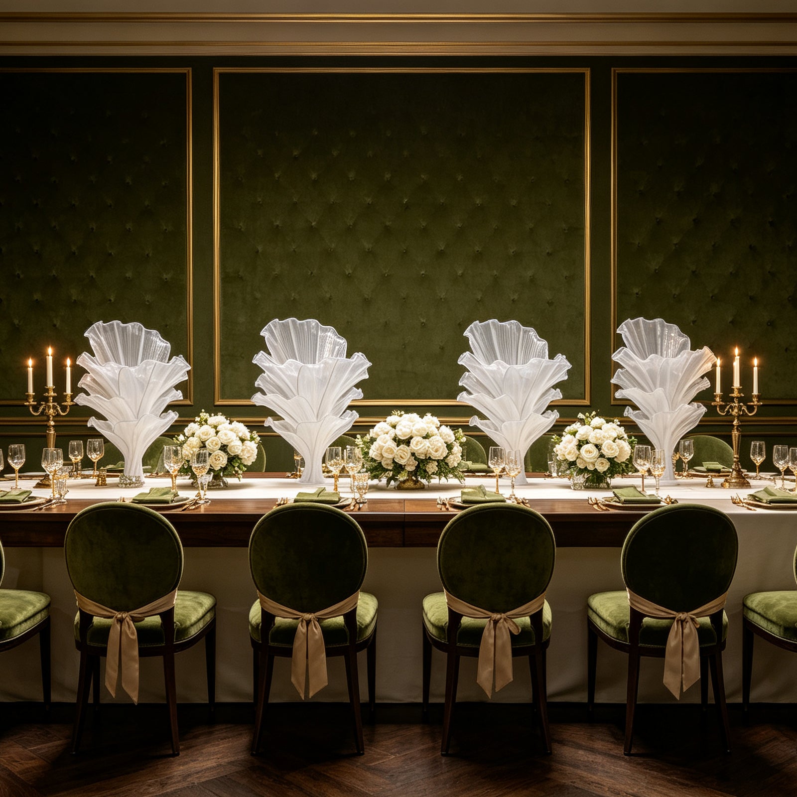 Flowerva Pure White Artistic Wedding Table Decorations