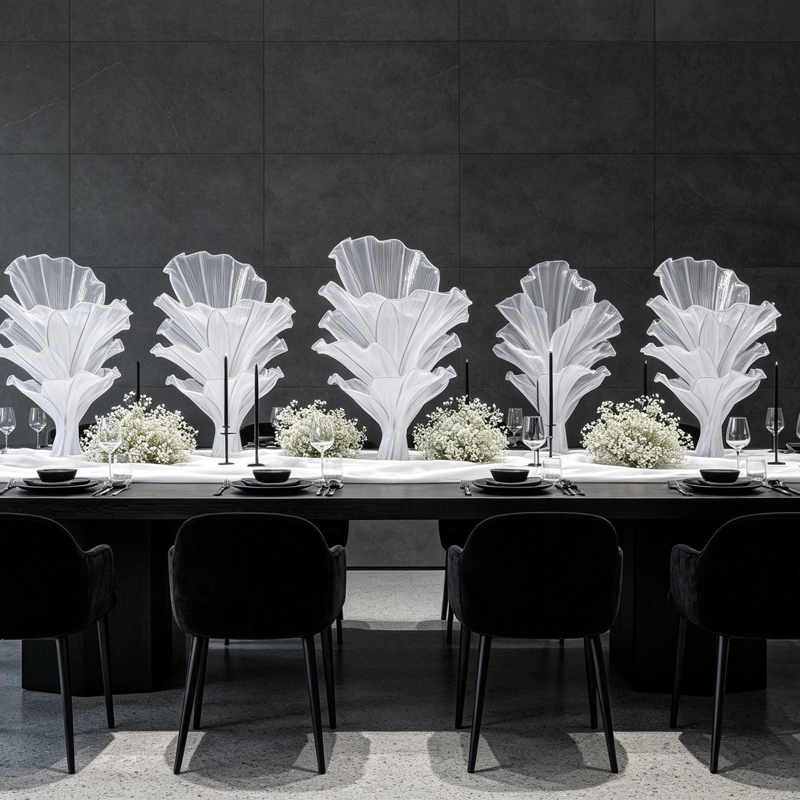 Flowerva Pure White Artistic Wedding Table Decorations