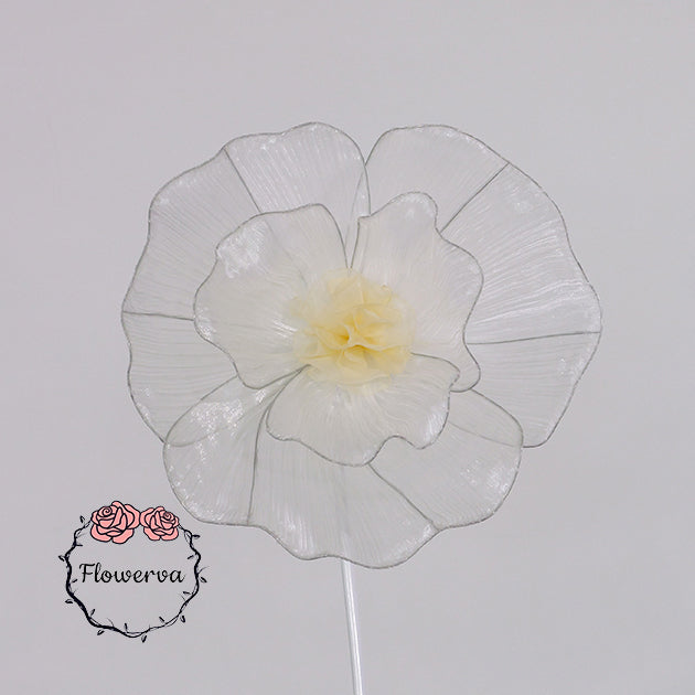 Flowerva Giant Tulle Flower Centerpiece Wedding Decor White