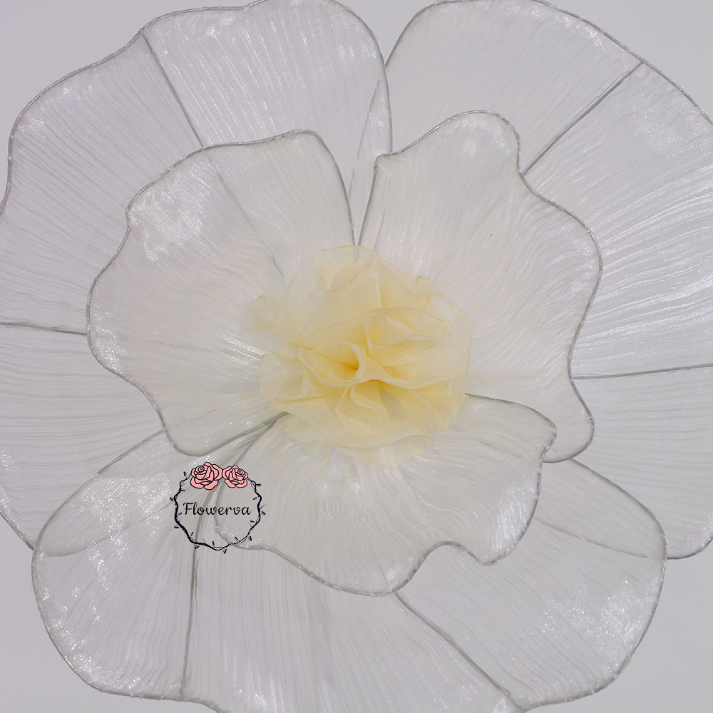 Flowerva Giant Tulle Flower Centerpiece Wedding Decor White