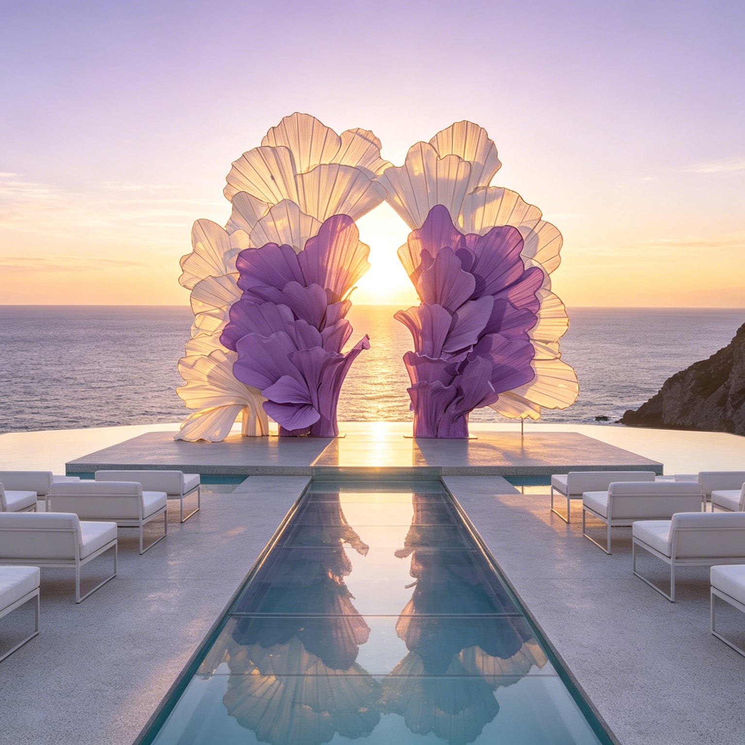 Flowerva Radiant Petal Sculpture Wedding Decor (Excluding Shelves)