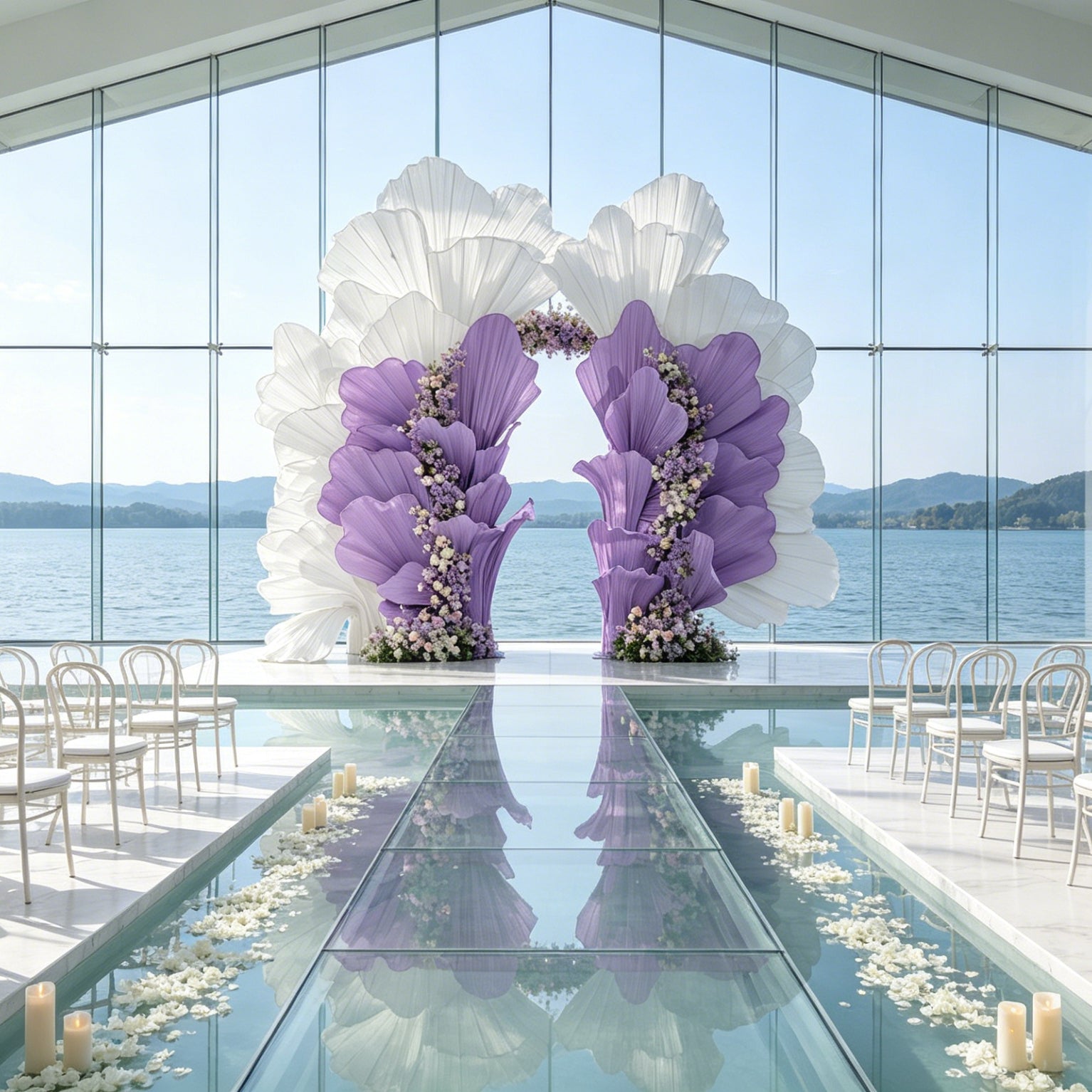 Flowerva Radiant Petal Sculpture Wedding Decor (Excluding Shelves)