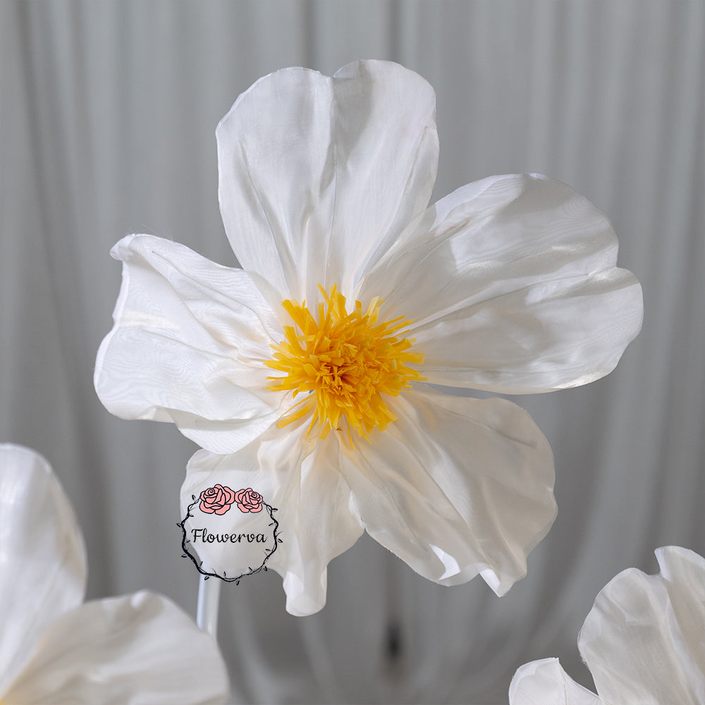 Flowerva Sheer Fabric White Daisy Decor
