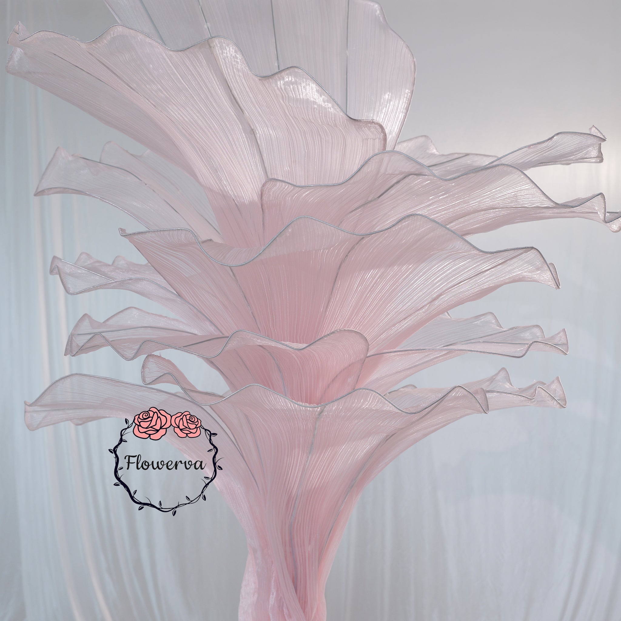 Flowerva Light Pink Table Flower Wedding Decoration (With Base)