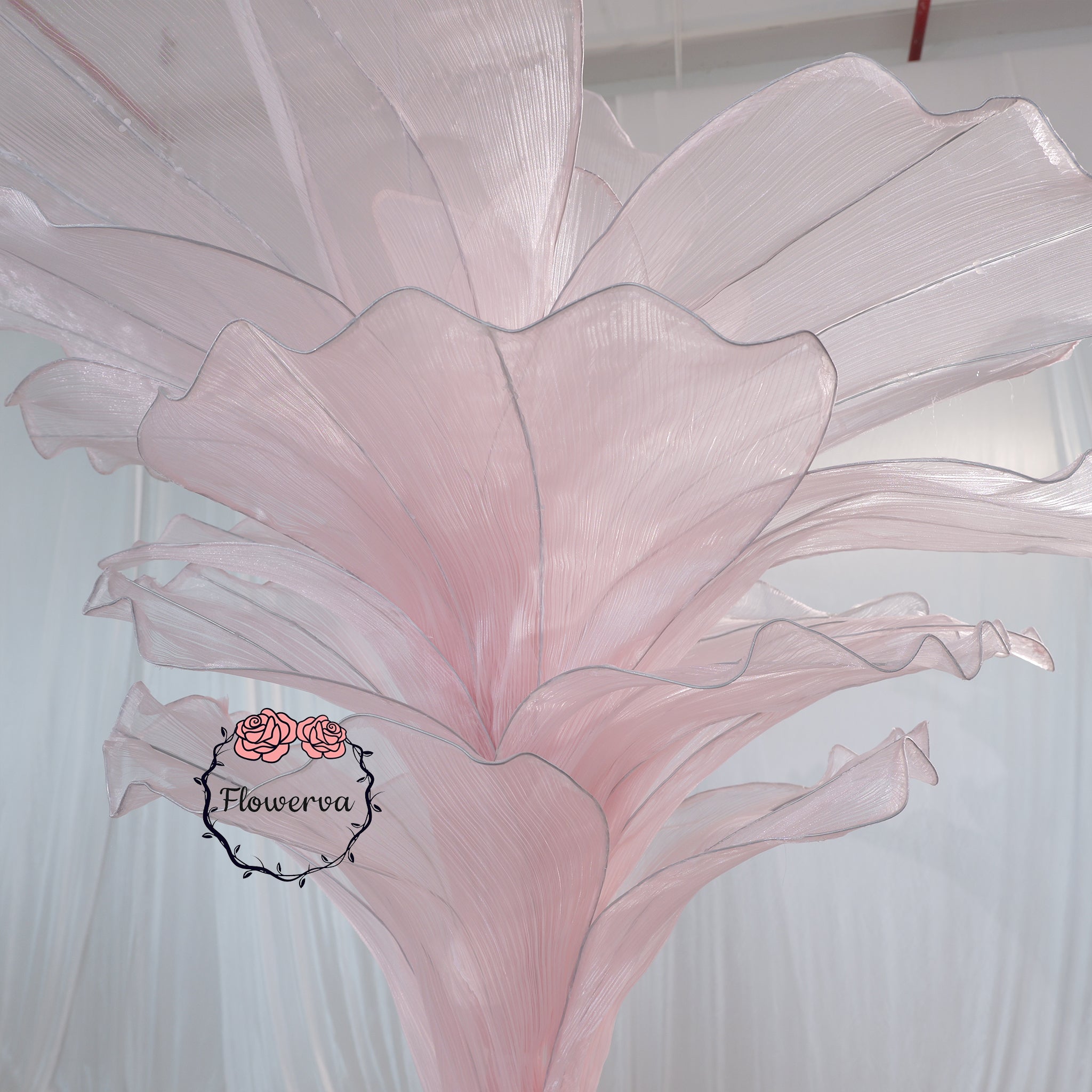 Flowerva Light Pink Table Flower Wedding Decoration (With Base)