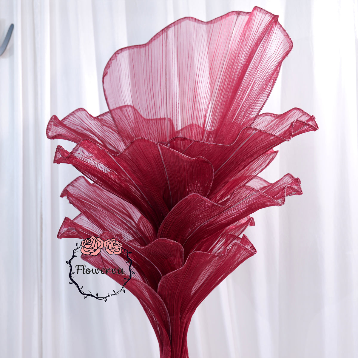 Flowerva Table Flower Wedding Decoration Wine red 100cm