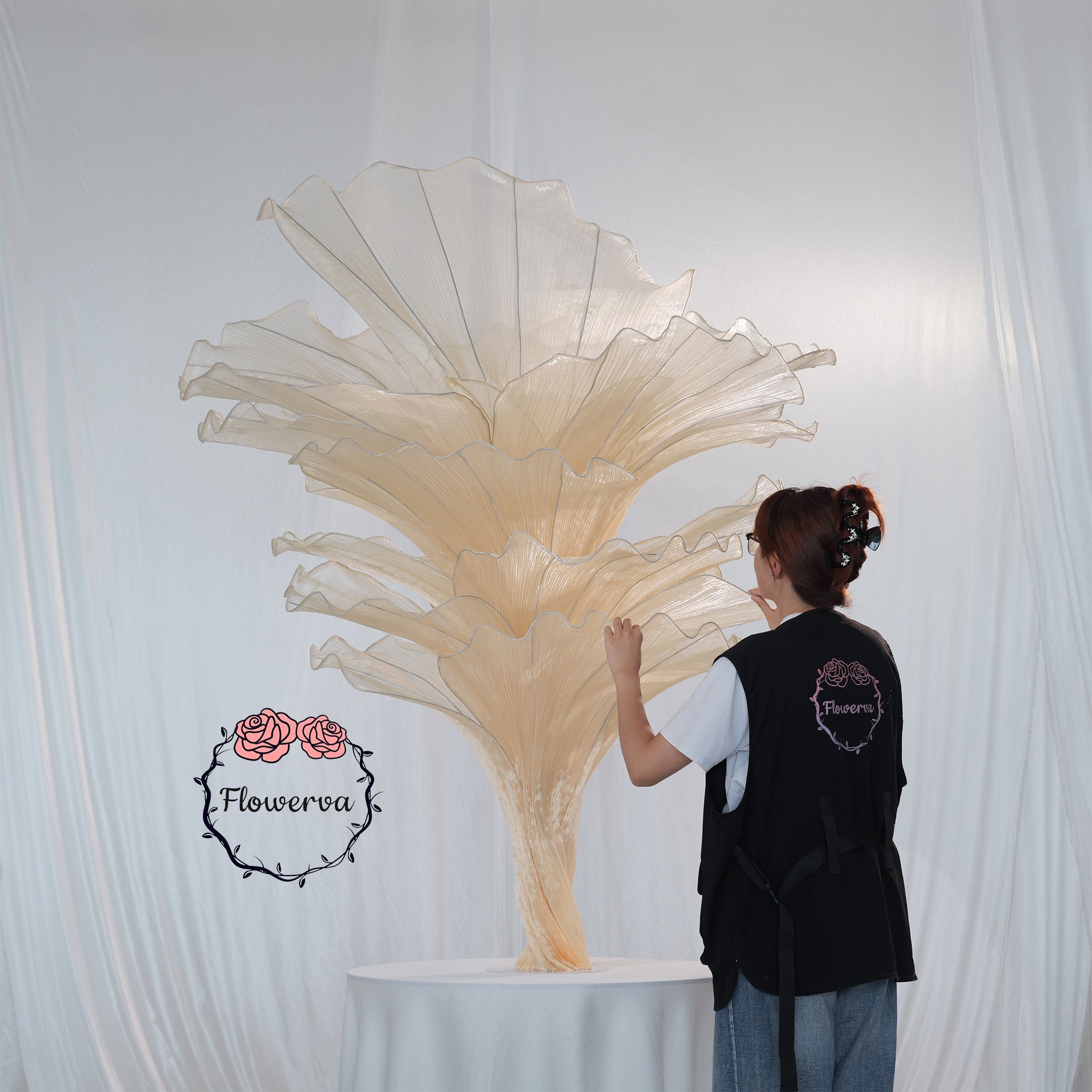 Flowerva Table Flower Wedding Decoration Yellow Skin (With Base)