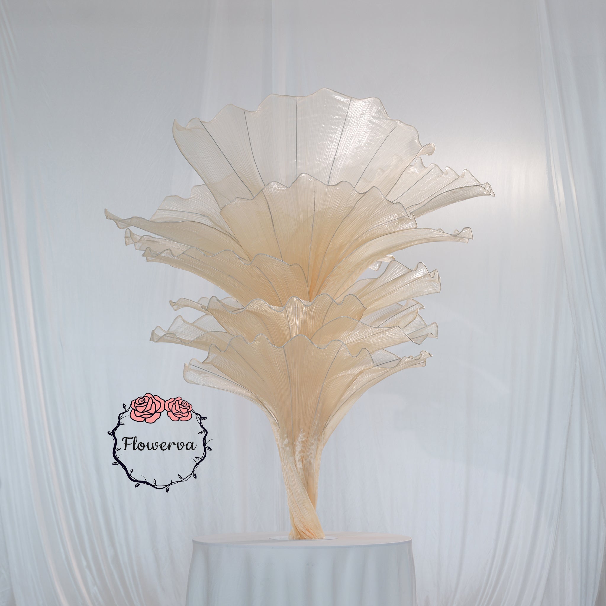 Flowerva Yellow Skin Table Flower Wedding Decoration (With Base)