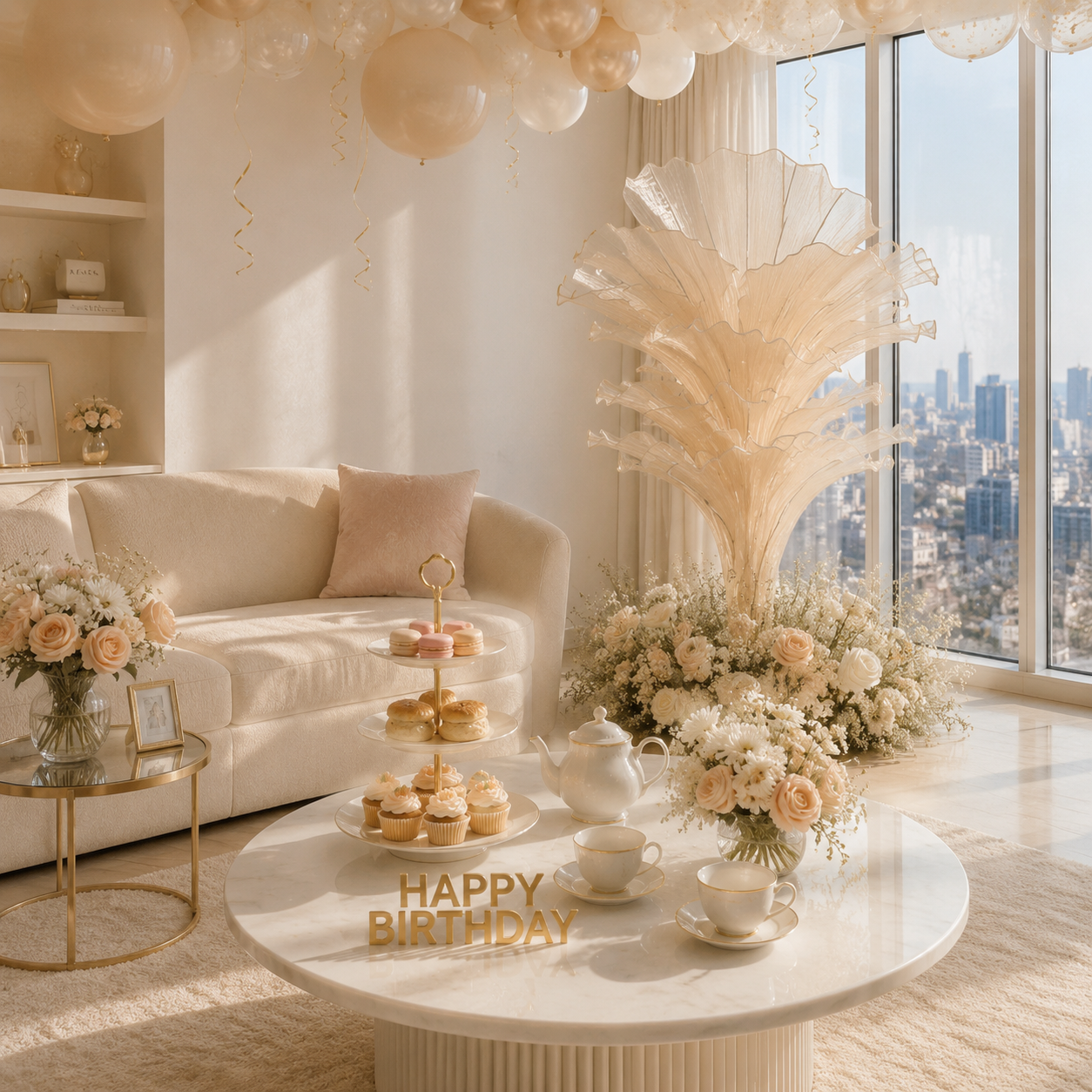 Flowerva Yellow Skin Table Flower Wedding Decoration (With Base)