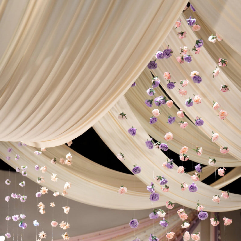 Flowerva Champagne-Colored Milk Silk Elastic Drapery Wedding Scene Decoration #21