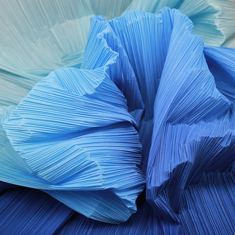 Flowerva Pleated Gradient Color Textured Fabric Handmade DIY Decoration