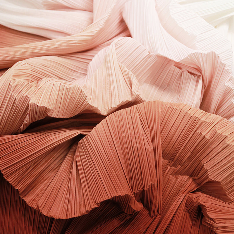 Flowerva Pleated Gradient Color Textured Fabric Handmade DIY Decoration