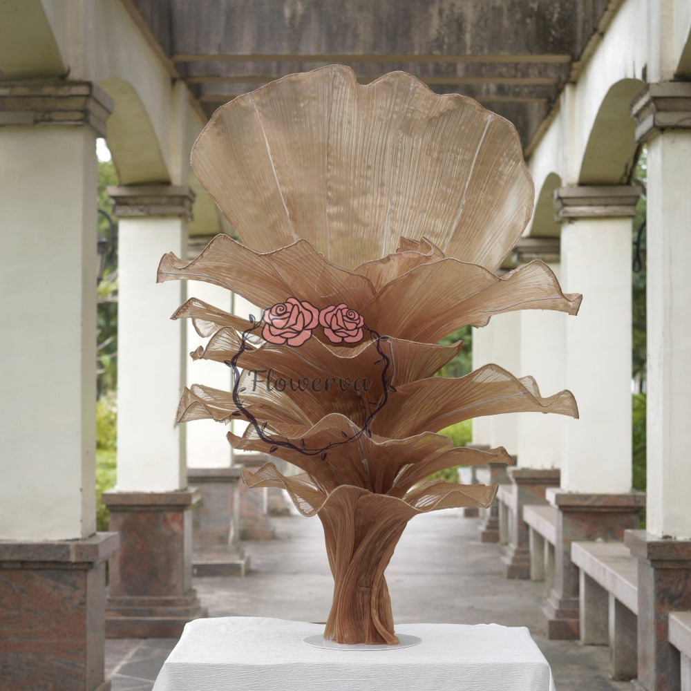 Flowerva Brown Table Flower Wedding Decoration (With Base)