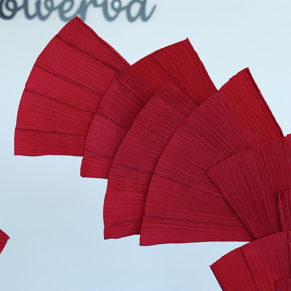 Flowerva Wine Red Double-Sided Fan-Shaped Wedding Decor