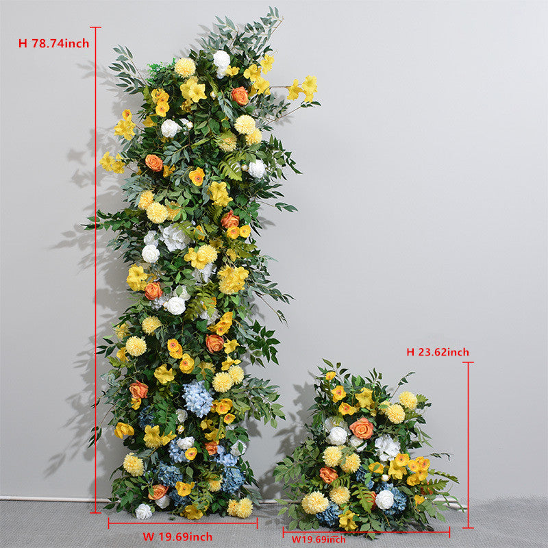 Plante verte jaune, nouvelle rangée de fleurs, fenêtre, Hall d'exposition, affichage de fleurs, décoration de plaque de fond en acrylique pour mariage