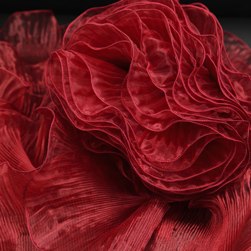 Large Wave Transparent Pleated Lotus Edge Wedding Dress Decorative Fabric