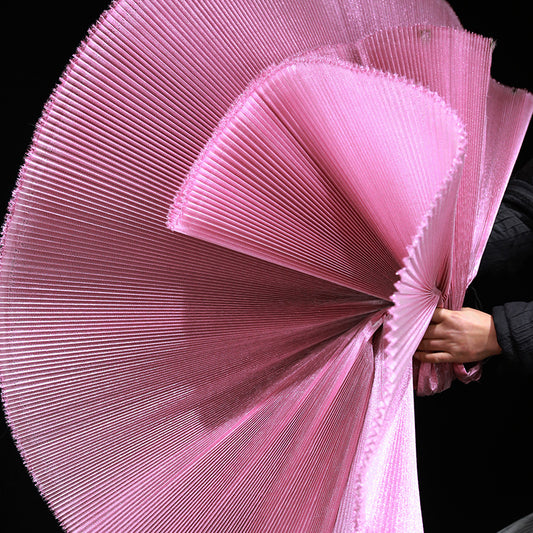 Flowerva Crystal Pink Brilliant Pearlescent Fabric Wedding Stage Decoration