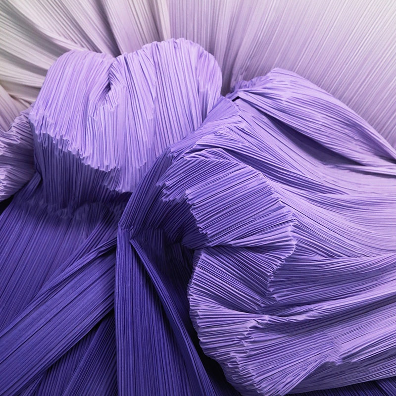 Flowerva Pleated Gradient Color Textured Fabric Handmade DIY Decoration