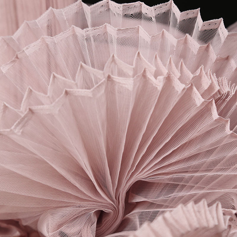 Flowerva Grayish Pink Great Pleated Organza Crinkle Fabric 6324