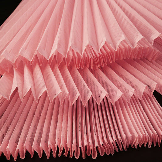 Flowerva Pink Great Pleated Organza Crinkle Fabric 6324