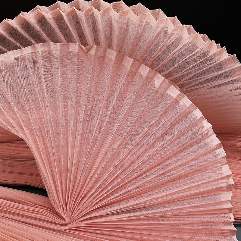 Flowerva Shrimp Pink Great Pleated Organza Crinkle Fabric 6324