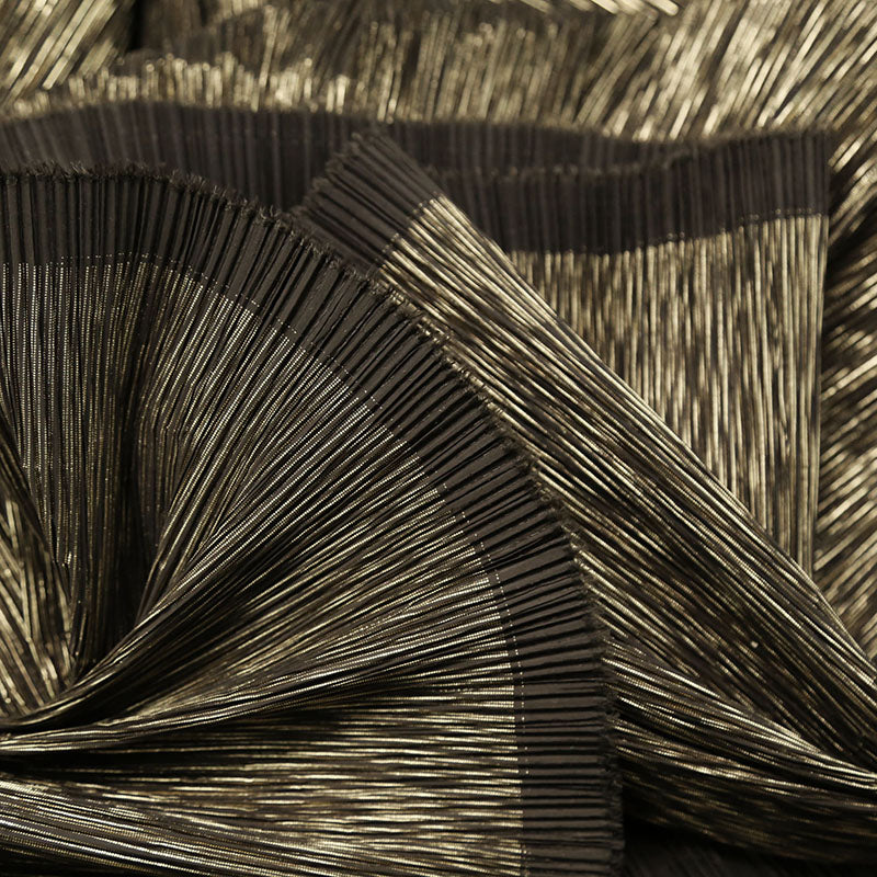 Coffee Hot Gold Stamping Wrinkle Pleating Texture Fabric Wedding Decoration