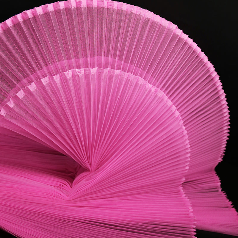 Flowerva Barbie Pink Great Pleated Organza Crinkle Fabric 6324