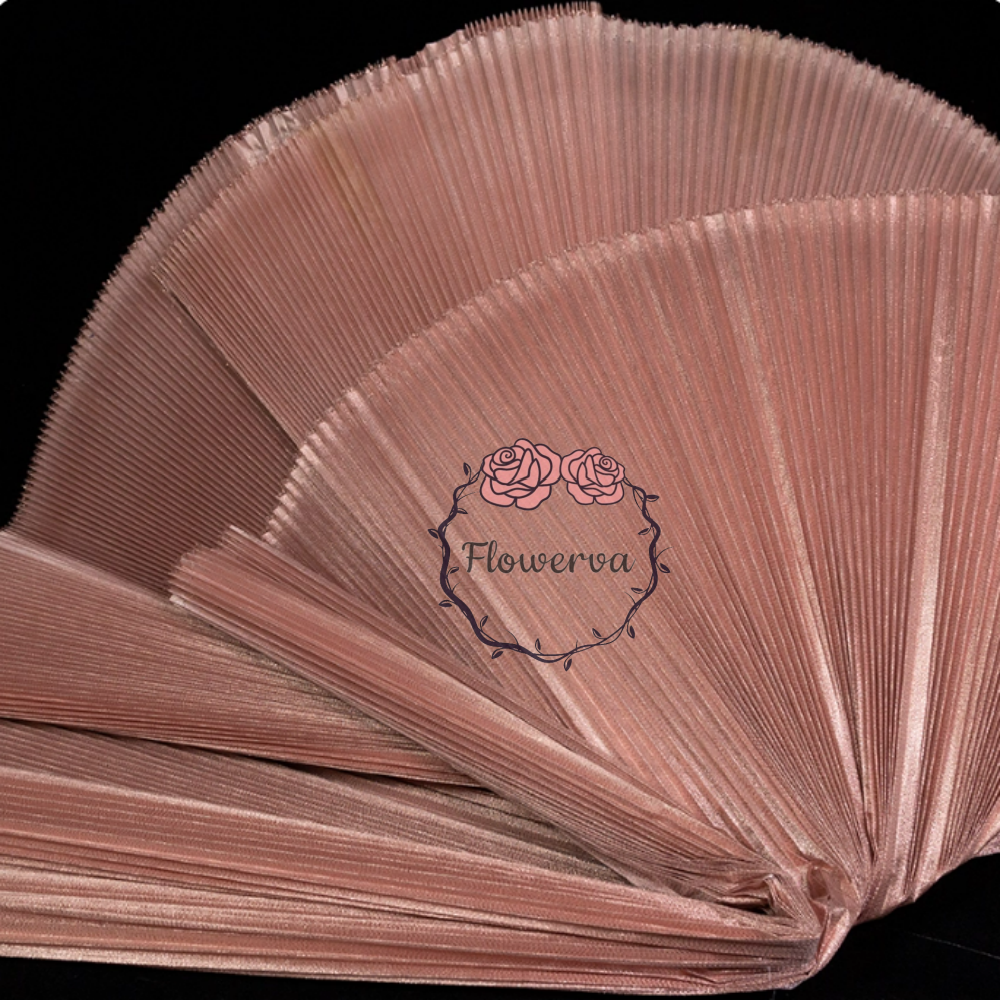 Flowerva Rose Gold Brilliant Pearlescent Fabric Wedding Stage Decoration
