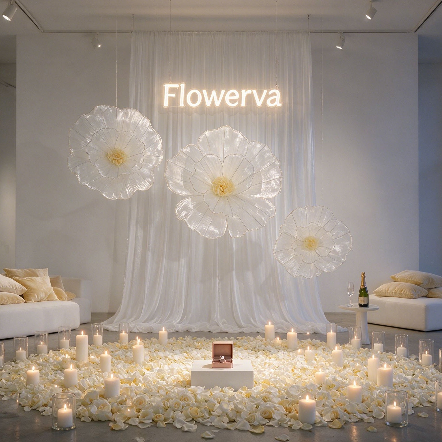 Flowerva Fabric Giant Flower Centerpiece Luxury Wedding & Event Decor
