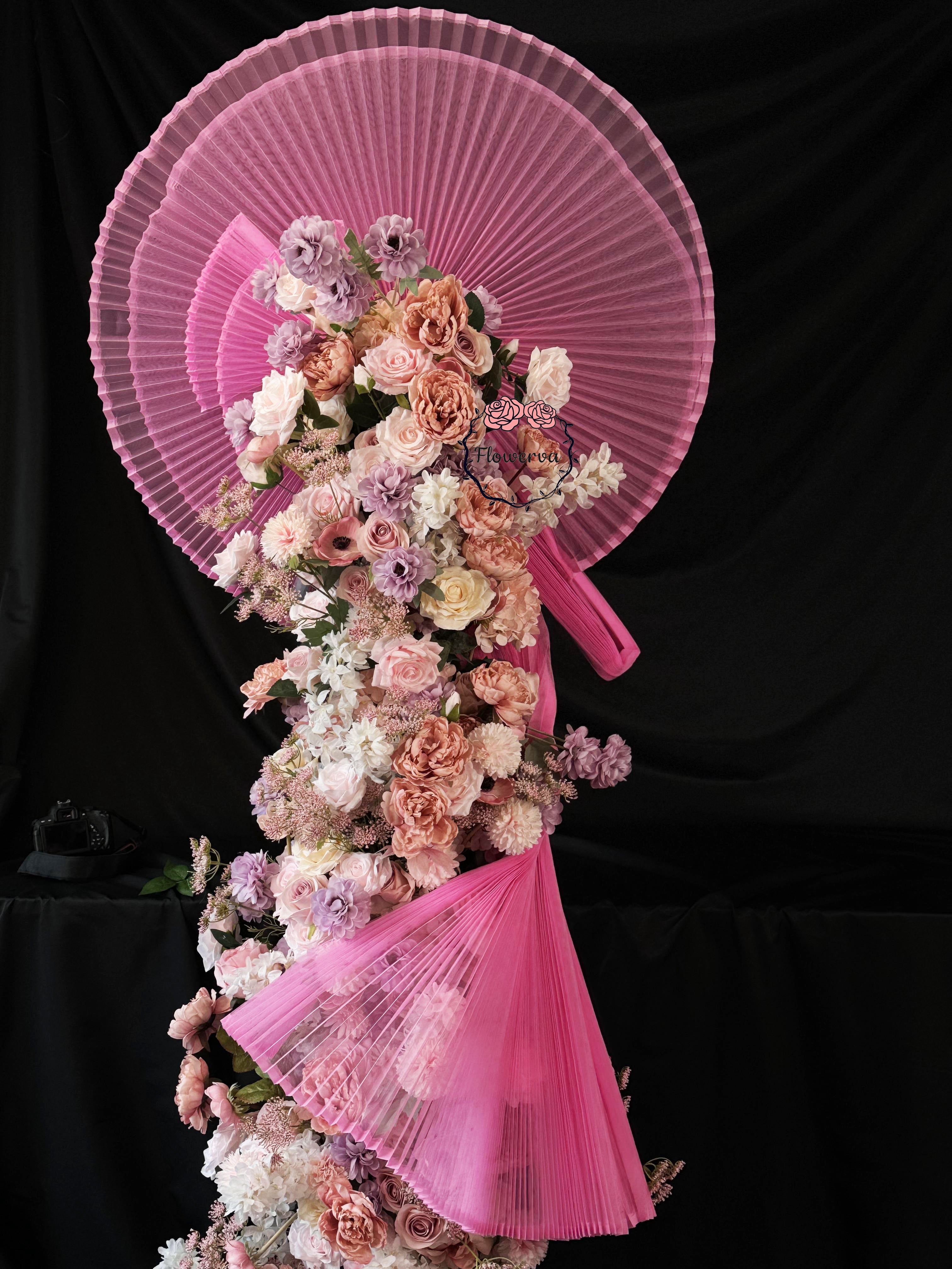 Tissu froissé en organza plissé rose Barbie 6324