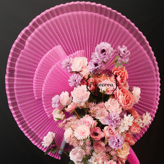 Flowerva Barbie Pink Great Pleated Organza Crinkle Fabric 6324