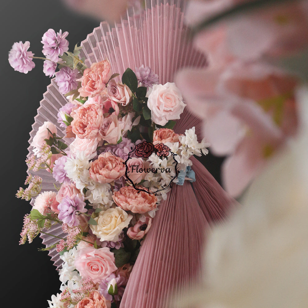 Flowerva Lotus Root Pink Great Pleated Organza Crinkle Fabric 6324