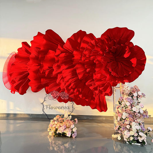 Flowerva Giant Red Floral Wedding Backdrop