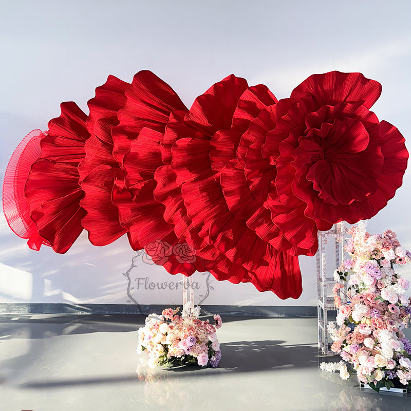 Flowerva Giant Red Floral Wedding Backdrop