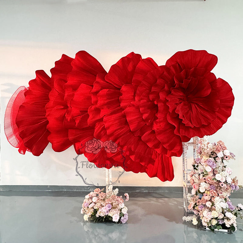 Flowerva Giant Red Floral Wedding Backdrop